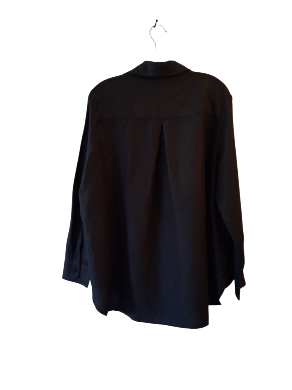 French Connection Black Linen Blend Button-Down Blouse - Picture 4 of 6